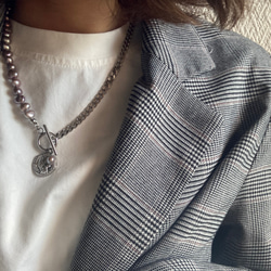 ーasymmetry pearl necklaceー　サージカルステンレス　パールネックレス　ネックレス 11枚目の画像