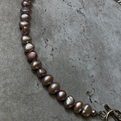ーasymmetry pearl necklaceー　サージカルステンレス　パールネックレス　ネックレス 4枚目の画像
