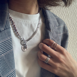 ーasymmetry pearl necklaceー　サージカルステンレス　パールネックレス　ネックレス 10枚目の画像