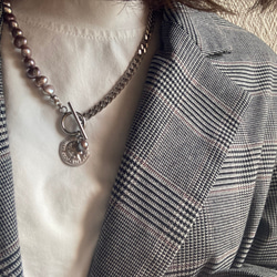 ーasymmetry pearl necklaceー　サージカルステンレス　パールネックレス　ネックレス 12枚目の画像