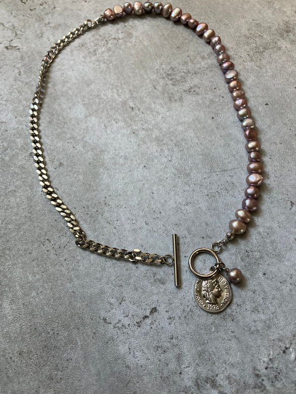 ーasymmetry pearl necklaceー　サージカルステンレス　パールネックレス　ネックレス 20枚目の画像