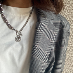 ーasymmetry pearl necklaceー　サージカルステンレス　パールネックレス　ネックレス 7枚目の画像