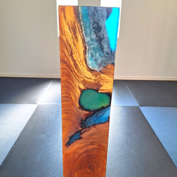 ケヤキのテーブル 古材 輪切り リメイク ウレタン塗装 ローテーブル