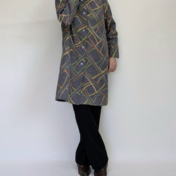 着物リメイク 大島紬 を贅沢に使った テントライン ロング