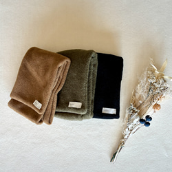 【☆新色☆大人の贅沢とろみフリース】ミニマフラー /ブラック 14枚目の画像