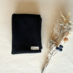 【☆新色☆大人の贅沢とろみフリース】ミニマフラー /ブラック 7枚目の画像