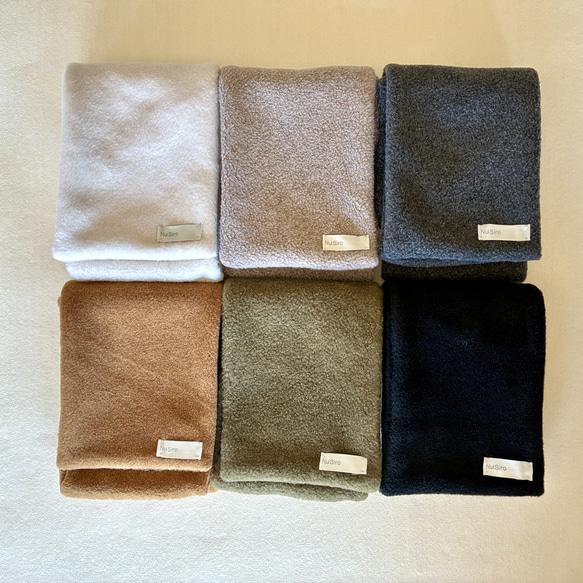 【☆新色☆大人の贅沢とろみフリース】ミニマフラー /ブラック 15枚目の画像