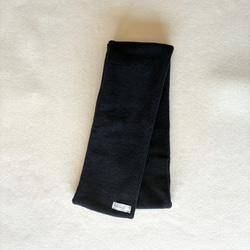 【☆新色☆大人の贅沢とろみフリース】ミニマフラー /ブラック 10枚目の画像