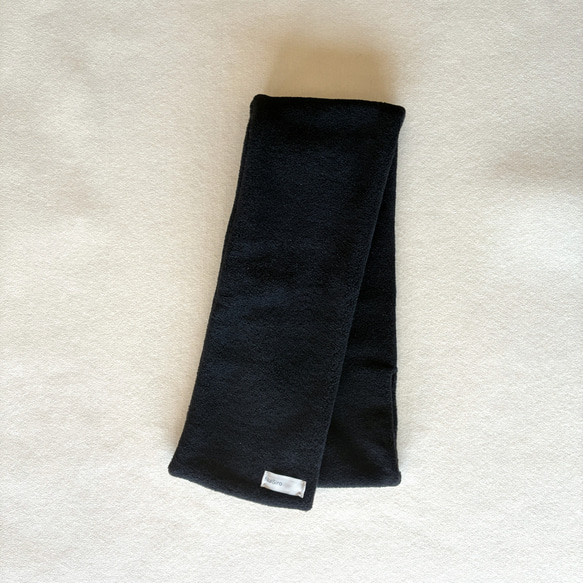 【☆新色☆大人の贅沢とろみフリース】ミニマフラー /ブラック 10枚目の画像