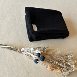 【☆新色☆大人の贅沢とろみフリース】ミニマフラー /ブラック 8枚目の画像