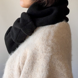 【☆新色☆大人の贅沢とろみフリース】ミニマフラー /ブラック 4枚目の画像