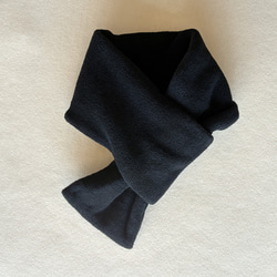 【☆新色☆大人の贅沢とろみフリース】ミニマフラー /ブラック 6枚目の画像