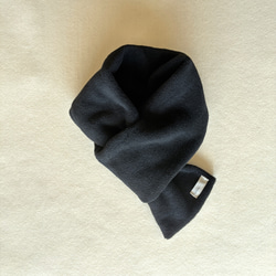 【☆新色☆大人の贅沢とろみフリース】ミニマフラー /ブラック 3枚目の画像