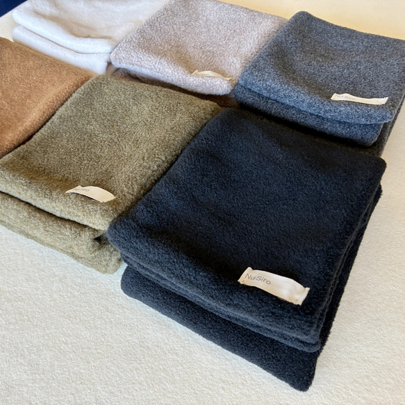 【☆新色☆大人の贅沢とろみフリース】ミニマフラー /カーキ 19枚目の画像