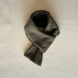 【☆新色☆大人の贅沢とろみフリース】ミニマフラー /カーキ 7枚目の画像