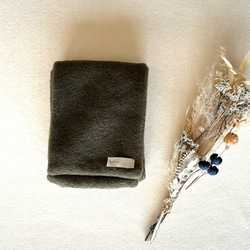 【☆新色☆大人の贅沢とろみフリース】ミニマフラー /カーキ 9枚目の画像