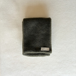 【☆新色☆大人の贅沢とろみフリース】ミニマフラー /カーキ 8枚目の画像