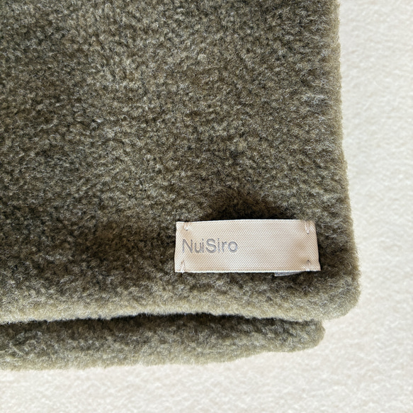 【☆新色☆大人の贅沢とろみフリース】ミニマフラー /カーキ 11枚目の画像