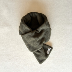 【☆新色☆大人の贅沢とろみフリース】ミニマフラー /カーキ 6枚目の画像