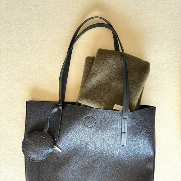 【☆新色☆大人の贅沢とろみフリース】ミニマフラー /カーキ 20枚目の画像