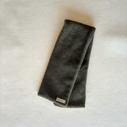 【☆新色☆大人の贅沢とろみフリース】ミニマフラー /カーキ 12枚目の画像