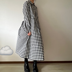 シックな丸襟ワンピース（キンガムチェック）色選択 8枚目の画像