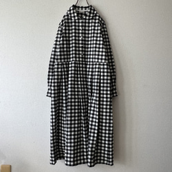 シックな丸襟ワンピース（キンガムチェック）色選択 2枚目の画像