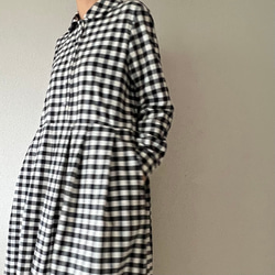 シックな丸襟ワンピース（キンガムチェック）色選択 11枚目の画像