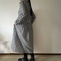 シックな丸襟ワンピース（キンガムチェック）色選択 6枚目の画像