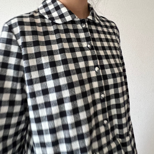 シックな丸襟ワンピース（キンガムチェック）色選択 12枚目の画像