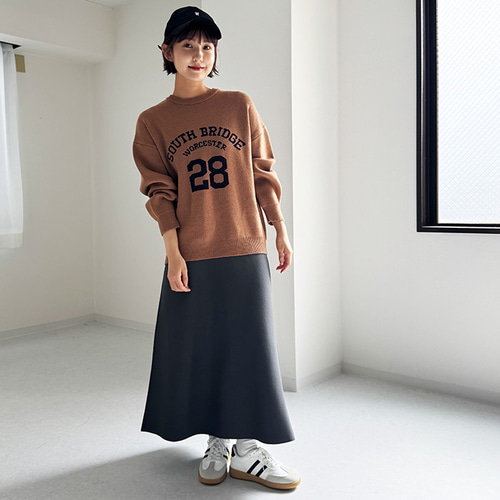 AW新作】ワンピース見えする上品見えニットセットアップ スカート