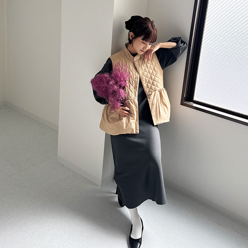 AW新作】ワンピース見えする上品見えニットセットアップ スカート