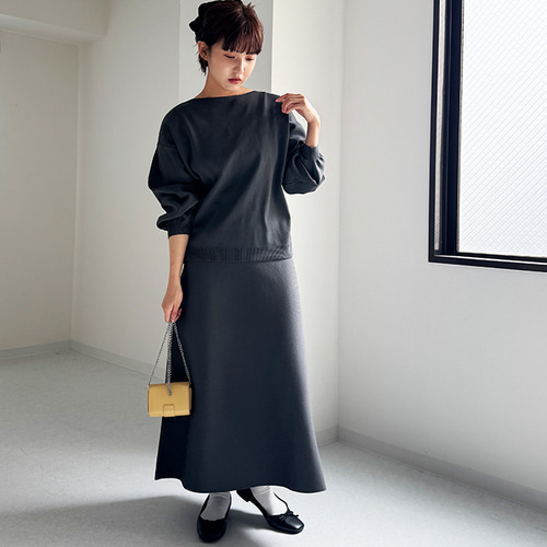 AW新作】ワンピース見えする上品見えニットセットアップ スカート