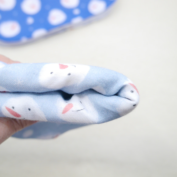 ふわもこハンカチ｜星空とスノーマン-Starry Sky & Snowman-｜L・20×20cm｜8重ガーゼハンカチ 6枚目の画像