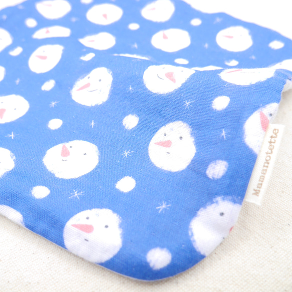 ふわもこハンカチ｜星空とスノーマン-Starry Sky & Snowman-｜L・20×20cm｜8重ガーゼハンカチ 7枚目の画像