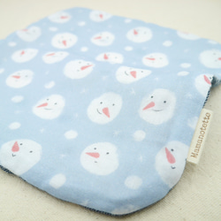 ふわもこハンカチ｜星空とスノーマン-Starry Sky & Snowman-｜L・20×20cm｜8重ガーゼハンカチ 8枚目の画像