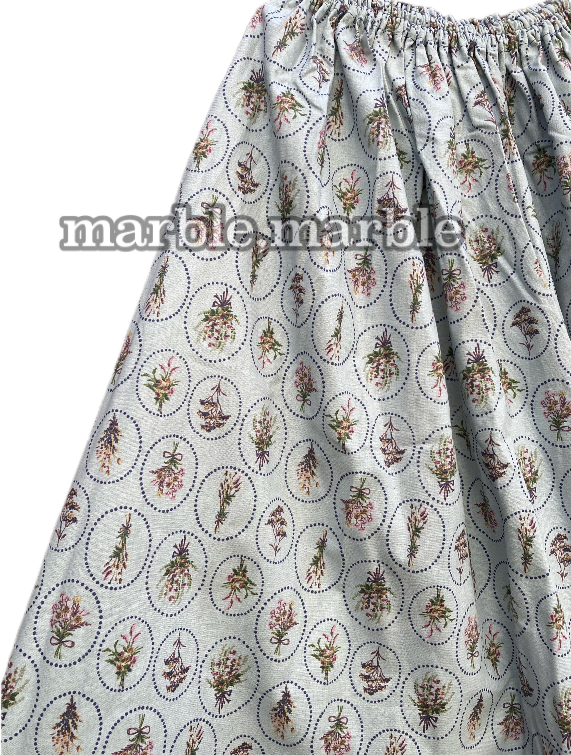 花束　ドライフラワー　ギャザースカート　ふんわりスカート　大人スカート　花　数量限定　【ブルー】