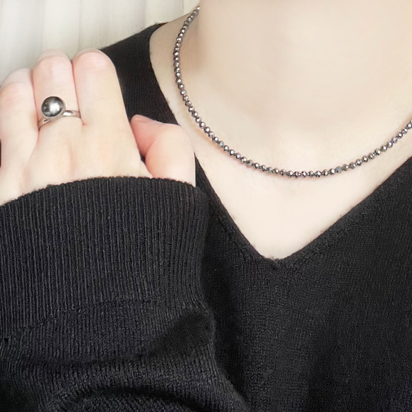 クールな大人カラー】テラヘルツ ネックレス&ボールリングセット