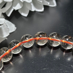 高透明　ルチルクォーツ　ブレスレット　約8ｍｍ　内径16.5cm　天然石ブレスレット スモーキールチルクォーツ 8枚目の画像