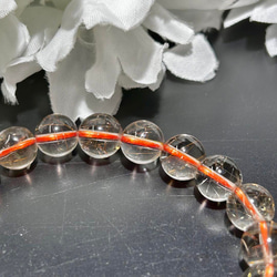 高透明　ルチルクォーツ　ブレスレット　約8ｍｍ　内径16.5cm　天然石ブレスレット スモーキールチルクォーツ 6枚目の画像