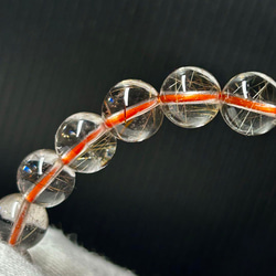 高透明　ルチルクォーツ　ブレスレット　約8ｍｍ　内径16.5cm　天然石ブレスレット スモーキールチルクォーツ 2枚目の画像