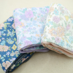 ふわもこハンカチ｜レトロフラワー-Retro Flower-｜L・20×20cm｜ガーゼハンカチ｜ハンドタオル 2枚目の画像