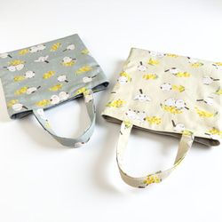 シマエナガ・ミモザ◆お散歩バッグ/ミニトートバッグ【5色よりお選びいただけます】 12枚目の画像