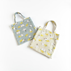 シマエナガ・ミモザ◆お散歩バッグ/ミニトートバッグ【5色よりお選びいただけます】 11枚目の画像