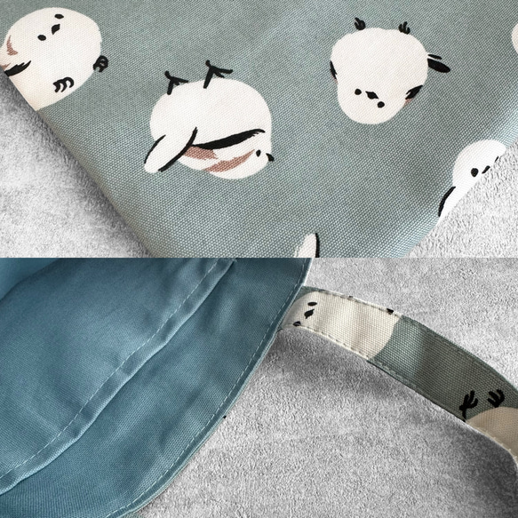 シマエナガ・ミモザ◆お散歩バッグ/ミニトートバッグ【5色よりお選びいただけます】 10枚目の画像