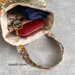 シマエナガ・ミモザ◆お散歩バッグ/ミニトートバッグ【5色よりお選びいただけます】 17枚目の画像