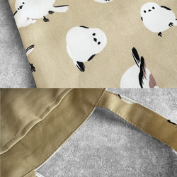 シマエナガ・ミモザ◆お散歩バッグ/ミニトートバッグ【5色よりお選びいただけます】 9枚目の画像