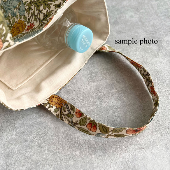 シマエナガ・ミモザ◆お散歩バッグ/ミニトートバッグ【5色よりお選びいただけます】 15枚目の画像