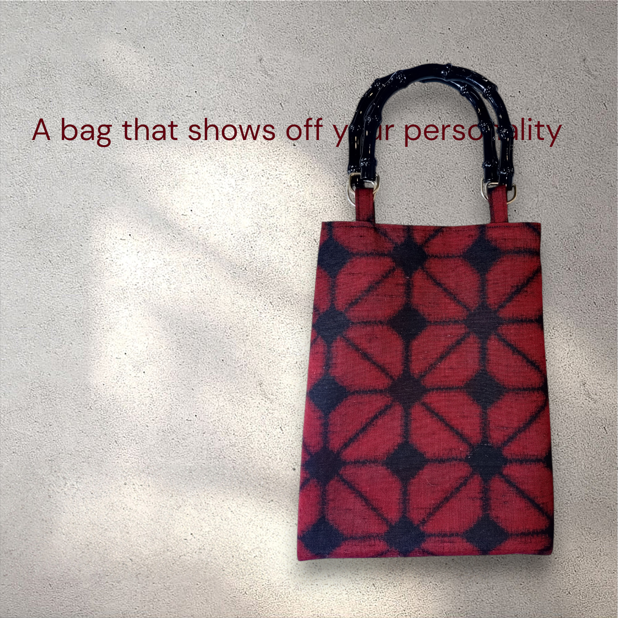 大正モダン★レトロゴージャスな末広がりトートバッグ　真紅