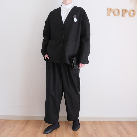 畢業典禮和入學典禮的完美選擇！可水洗的黑色夾克和舒適的褲子套裝 第4張的照片